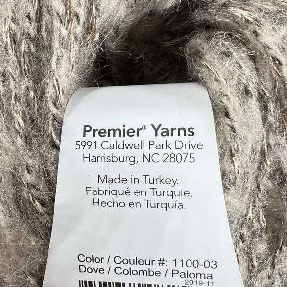 Premier Allure Alpaca Blend Luxury Yarn Dove Lot of 3 Turkey Original Package - Picture 5 of 6